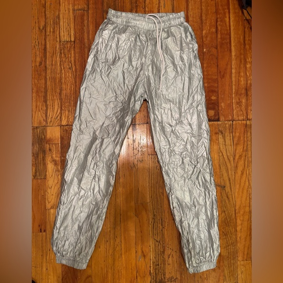 Iridescent Silver Track Pants - Picture 1 of 5